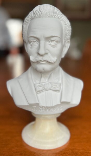 Strauss Bust Marble Statue Portrait Sculptures Conductor Pianist Head